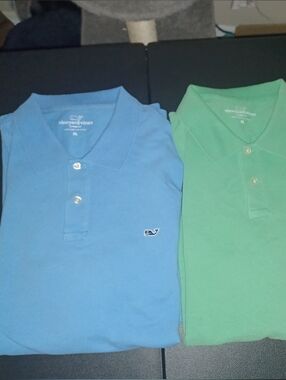 Bundle Of 2 Vineyard Vines Polo Golf Shirts XL Blue And Green Extra Large